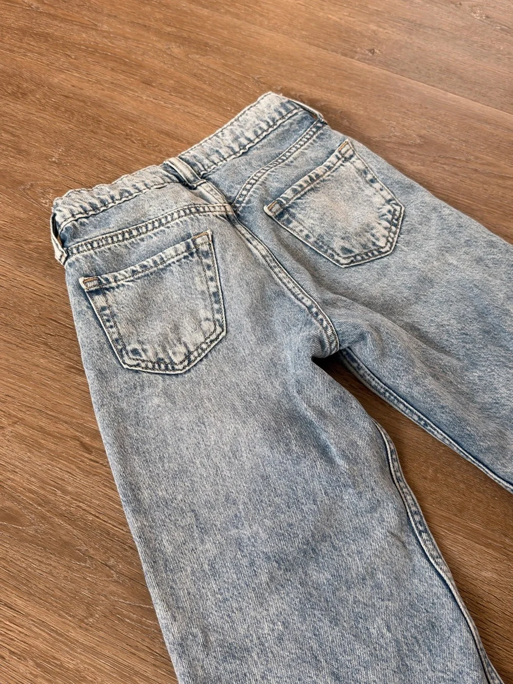 GAP Light Wash Kids Wide Leg Low Rise Jeans with Knee Rips